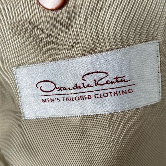 Classic Oscar de la Renta Mini Houndstooth Full Lined Sport Coat Suit Jacket 48L - Picture 8 of 10